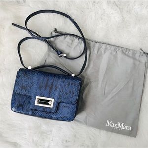 💙MaxMara Blue genuine snake leather xbody bag